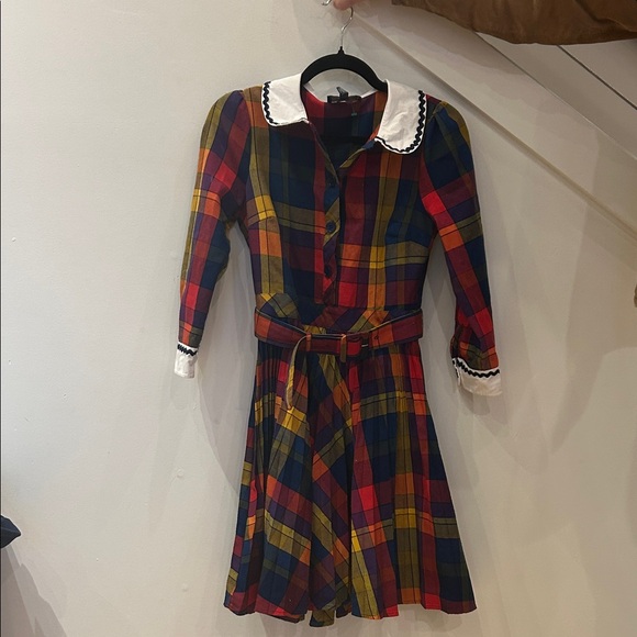 Modcloth Multicolor Ric Rack Plaid Midi Dress - Picture 2 of 5